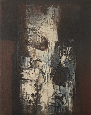 Mario Bionda "Preistoria" 1964
olio su tela
cm 91x73
Firmato e datato 64 in bass