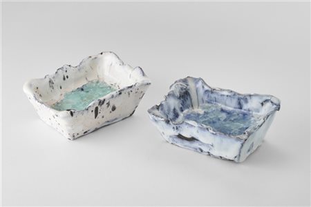 Fausto Melotti "Posaceneri (2)" 1960 circa
ceramica smaltata policroma e vetro
c