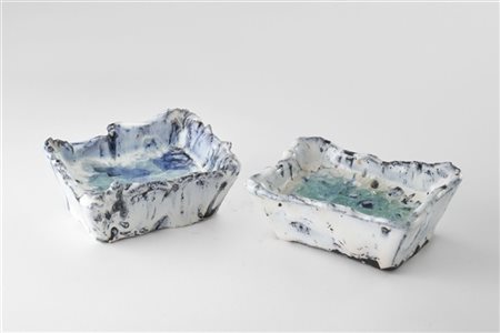 Fausto Melotti "Posaceneri (2)" 1960 circa
ceramica smaltata policroma e vetro
c