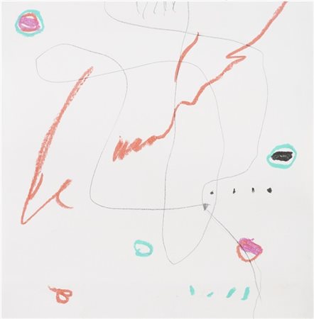 Nicola De Maria "Senza titolo" 1989
pastelli e matita su carta
cm 23,6x23,3
Firm