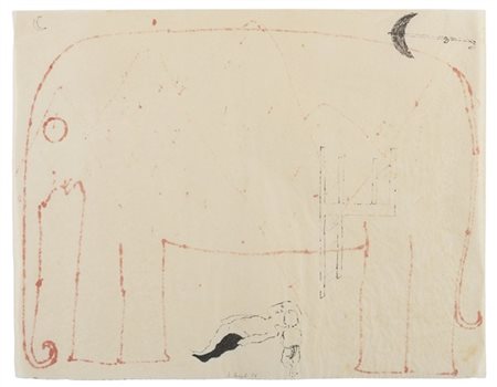 Enzo Cucchi "Senza titolo" 1976
tecnica mista su carta
cm 37x48
Firmato e datato