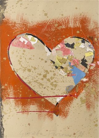 Giosetta Fioroni "Senza titolo (Cuore)" 1989-1990
smalti e collage su cartone
cm