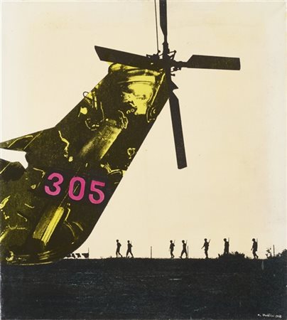 Gianni Bertini "Un giorno" 1967
anilina e riporto fotografico su tela emulsionat
