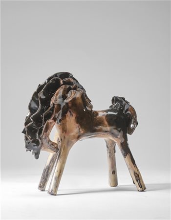 Fausto Melotti "Cavallino" 1955 circa
ceramica smaltata policroma
cm 14,9x17,7x7