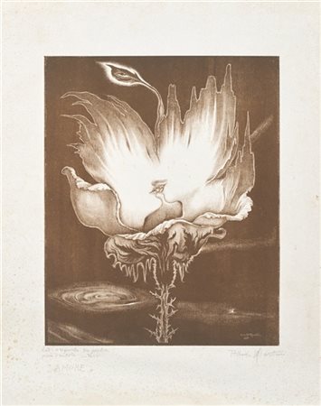 Alberto Martini "Amore" 1914
litografia - prova d'artista
cm 49x39
firmata, tito