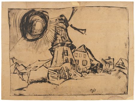 Otto Pankok "Strabenecke" e "Dorf mit Muhle" 1921 - 1923
due acqueforti
fogli cm
