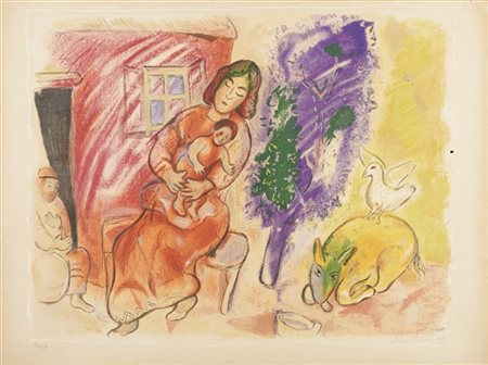 Marc Chagall (d'apès) "Maternité" 1954
litografia a colori
cm 59x79
Firmata e nu