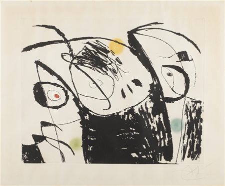 Joan Miró "Serie Mallorca, Tav. IX" 1974
acquaforte e acquatinta
(lastra cm 55,4