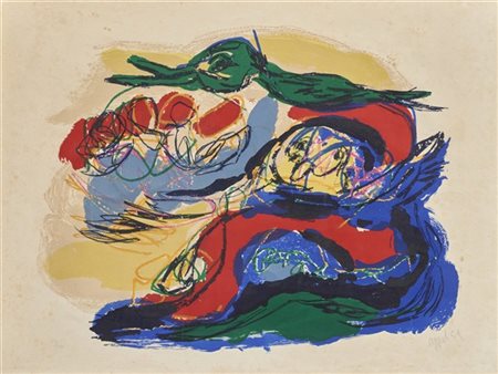 Karel Appel "Paysage Mystérieux" 1959
litografia a colori
cm 55,5x74
Firmata, da