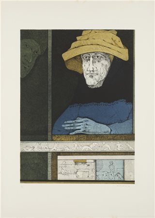 Karl Plattner "Personaggio con cappello" 1978
acquaforte e acquatinta
(lastra cm