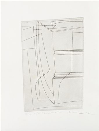 BEN NICHOLSON "Pewter" 1967
acquaforte
cm 30,2x23
Firmata, datata 67 e numerata