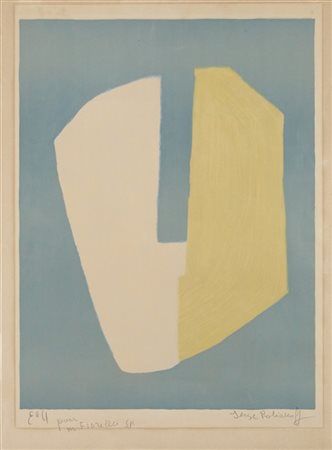 SERGE POLIAKOFF "Composition jaune et bleue" 1968
litografia a quattro colori su