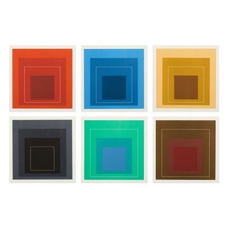 JOSEF ALBERS "White Line Squares" 1967
portfolio composto da sei litografie a co