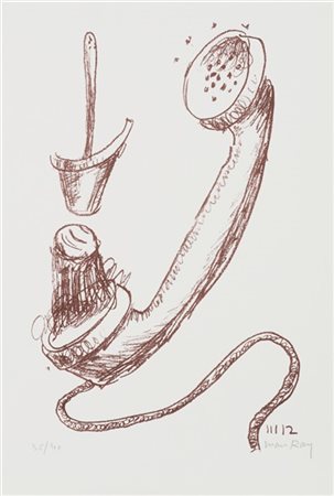 Man Ray "Senza titolo" 1964
litografia, tavola dalla serie "Reale assoluto"
cm 3