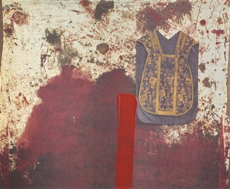 Hermann Nitsch "Senza titolo" 1991
litografia a colori ritoccata a mano dall'art