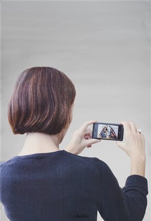 Michelangelo Pistoletto "Donna che fotografa la Venere degli stracci" 2015
offse