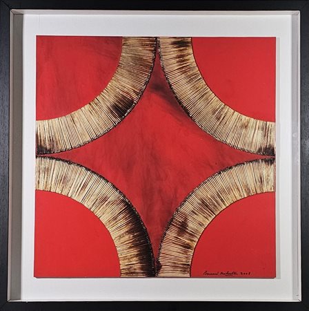 Bernard Aubertin "Dessin de Feu sur Table Rouge" 2008