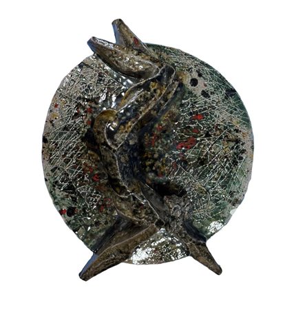 Scultura in ceramica smaltata, periodo XX secolo, raffigurante Cristo....