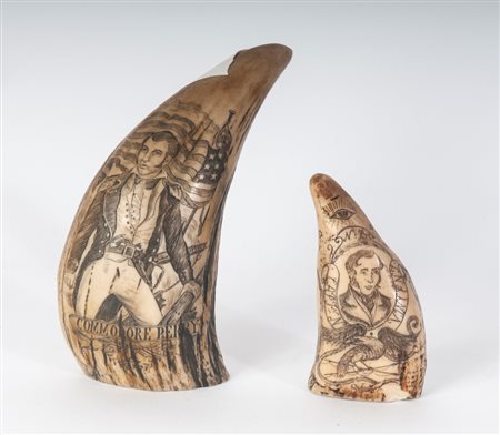  
Lotto di due denti di resina inizi XX secolo
 14,5 x 6,5 x 3,5 cm; 9,3 x 5 x 2.5 cm