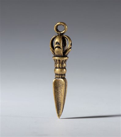  
Vajra in lega di rame. Tibet, XIX secolo 
 mm 45 x 10.3