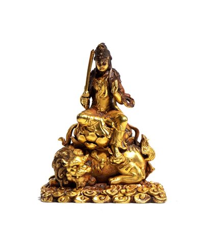  
Figura di Bodhisattva Manjushri, Cina dinastia Qing-periodo Repubblica (1912-1949)
 Altezza mm 60 