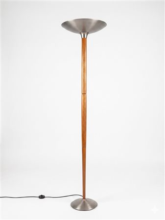 Lampada da terra in legno e metallo attribuita a Matteo Thun per Arteluce modello Pao F