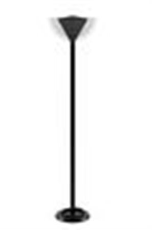Lampada da terra a torciera in stile modernista italiano, metallo nero e diffusori bianchi, fine XX secolo