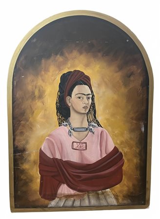Dipinto su panello Luisa (XX secolo) - Ritratto di Frida Kahlo, 1978 120 x 110 cm.
