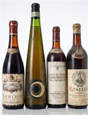Un Assortimento di Quattro Vini d'Epoca del Piemonte, 1967-1979