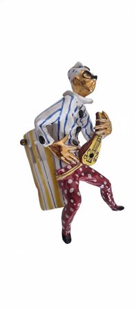 Coppia di Applique Arlecchino in Ceramica San Polo Venezia Disegnate da Otello Rosa