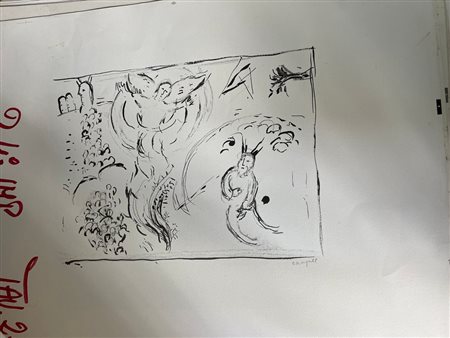 Marc Chagall (1887-1985), Cartella di dieci disegni e bozze litografiche diversi autori