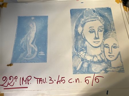  Lotto di venti autori diversi prove litografiche arte moderna realizzate mediante un processo litografico