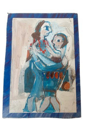 Collezione di 10 opere in tecnica mista su carta e cartone attribuite a Giancarlo Falonga