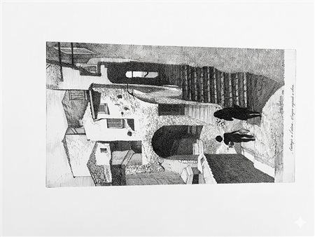 Luigi Arbore (XX secolo), Carrugio a Laigueglia, 1978, disegno originale a china