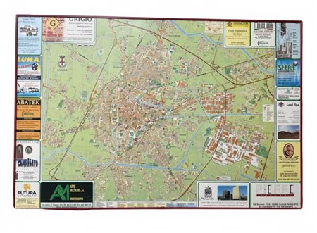 Street Art & Commerce: Grande Pannello Cartografico Vintage da Parete cm 110x100