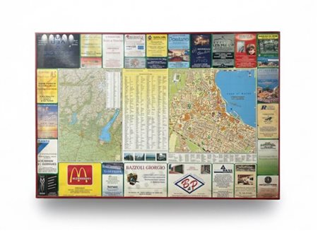 Street Art & Commerce: Grande Pannello Cartografico Vintage da Parete cm 110x100