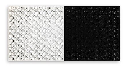 CLAUDIO ROTTA-LORIA (1949) - Superfici a interferenza luminosa C 2B/Nx21 abcd su nero e bianco, 1971