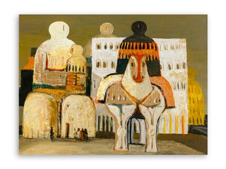 SALVATORE FIUME (1915-1997) - Isole con cavallo