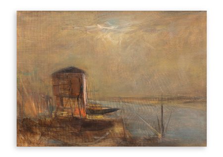 BRUNO ZONI (1911-1986) - Sul Po. Perpanese (Pavia). Solitudine, 1944