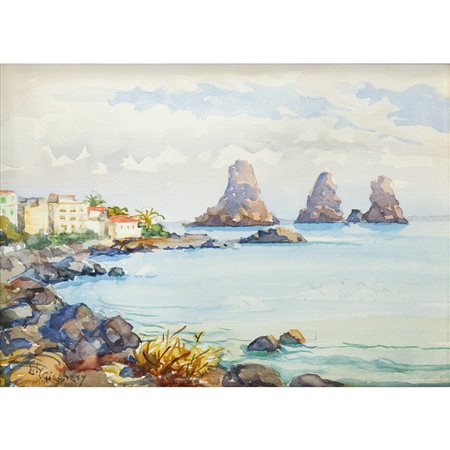 Lily  Giachery (Inghilterra 1907 - Taormina 1994)  - Faraglioni di Acitrezza