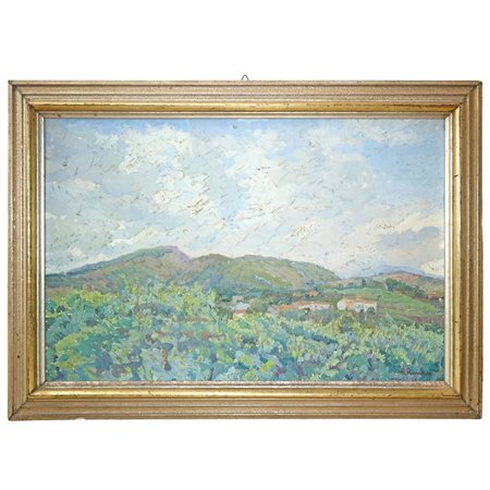 Roberto Rimini (Palermo 1888 - 1971)  - Paesaggio collinare, 20° secolo