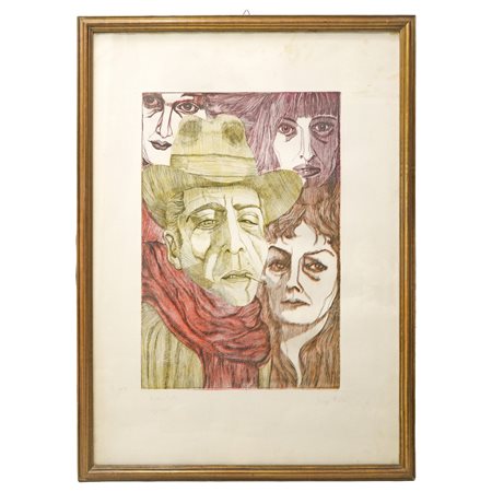 Giuseppe Fava (Palazzolo Acreide 1925 - Catania 1984)  - Autoritratto di Giuseppe Fava