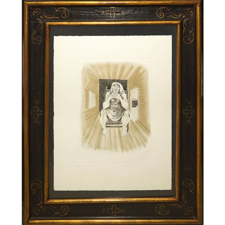 Giuseppe Migneco (Messina  1903 - Milano  1997)  - Senza titolo (Donna anziana)