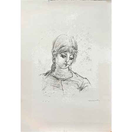 Giuseppe Mazzullo (Graniti 1913 - Taormina 1988)  - Volto di donna, 20° secolo