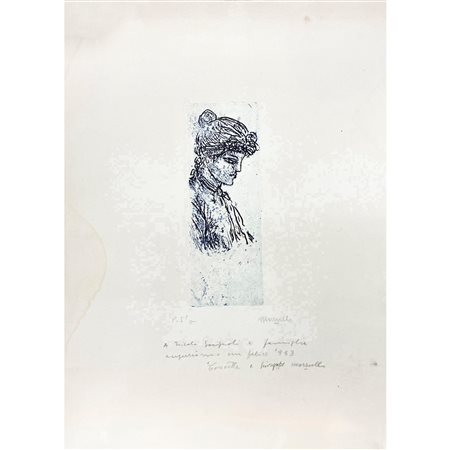Giuseppe Mazzullo (Graniti 1913 - Taormina 1988)  - Ritratto di donna, 20° secolo