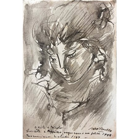 Giuseppe Mazzullo (Graniti 1913 - Taormina 1988)  - Volto di donna, 1987