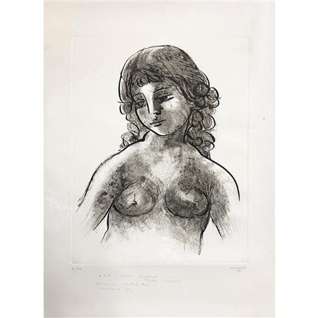 Giuseppe Mazzullo (Graniti 1913 - Taormina 1988)  - Mezzobusto di donna, 1978