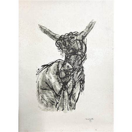 Giuseppe Mazzullo (Graniti 1913 - Taormina 1988)  - Cristo Crocifisso e Maria Addolorata, 1988