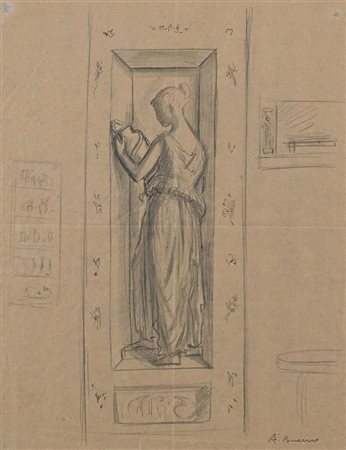 Antonio Bueno (Berlino 1918 - Fiesole 1984) Fanciulla con anfora e serpente...