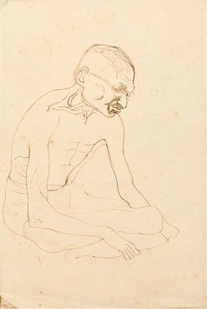 Scipione (Macerata 1904 - Arco 1933) Mahatma Gandhi Inchiostro su carta cm...